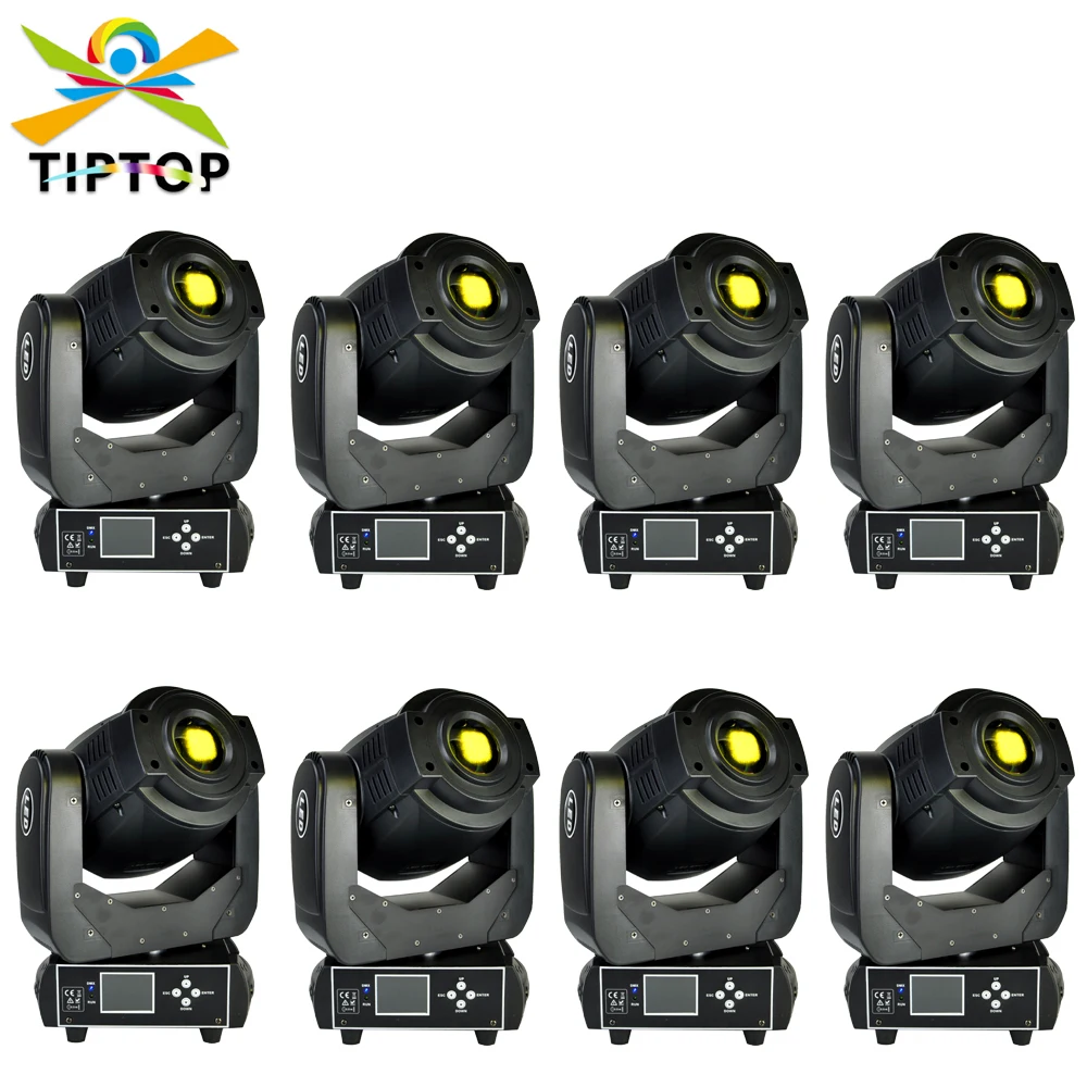 TIPTOP Free shipping 8pcs/lot LCD Display Dmx512 Led Moving Head Light 90W White Tyanshine Lamp Auto/Sound Mode Mounting Hook