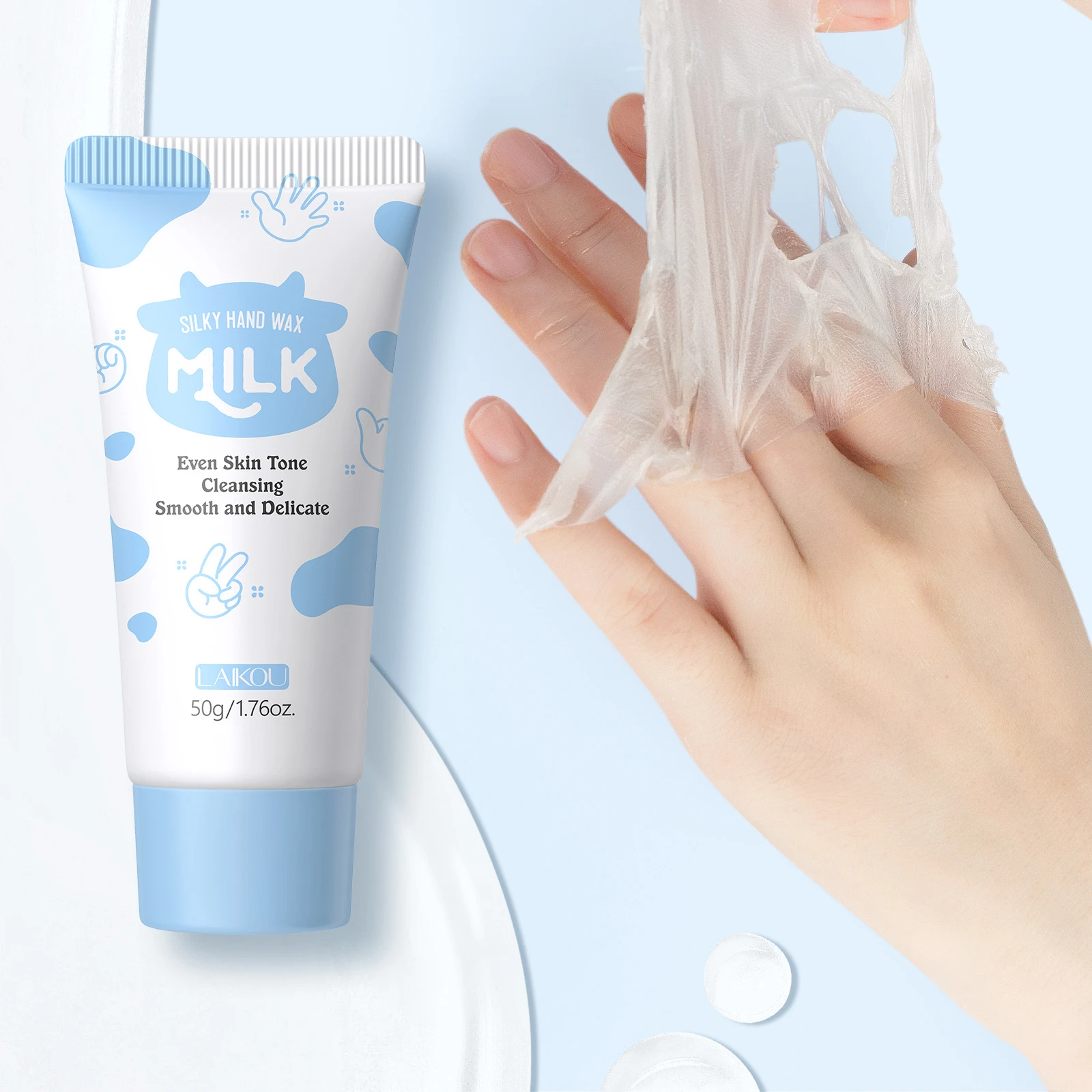 

LAIKOU Honey Milk Hand Wax 50g Peel Off Hand Mask Exfoliating Moisturizing Keratin Removal Nourishing Hand Care