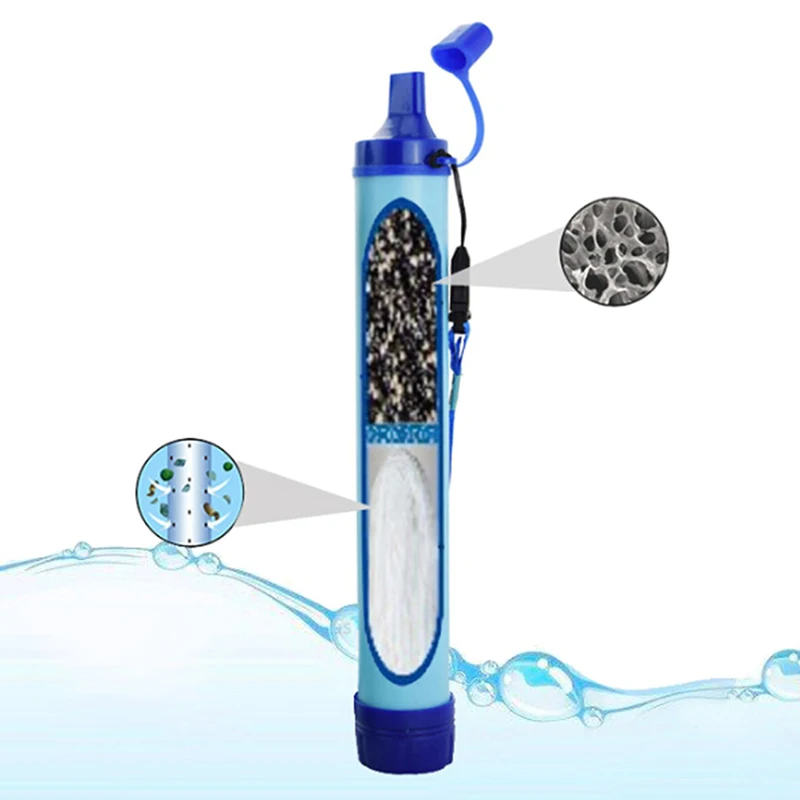 Outdoor Mini Water Filter Straw Camping Purification Portable Hiking Water Purifier for Survival or Emergency Supplies