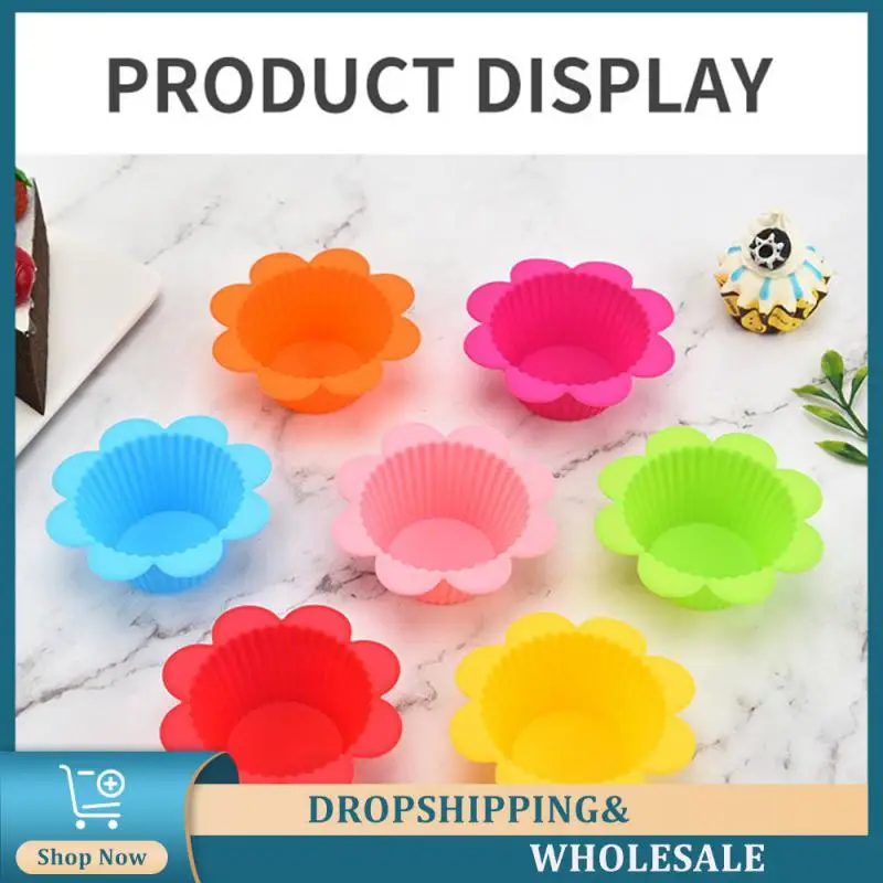 1PCS Cake Cup Baking Mould Easy Demoulding Food-grade Silicone Home Sunflower  Shape For Making Small Cakes Puddings