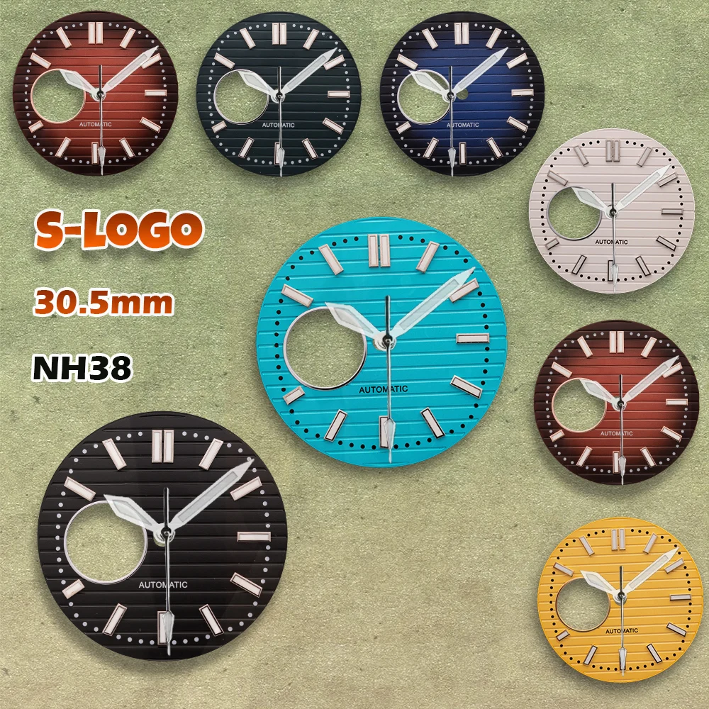 

NG S Logo 30.5mm Nautilus Hollow Dial Green Luminous NH38 Movement Watch Modification repair Accessories Watches for men