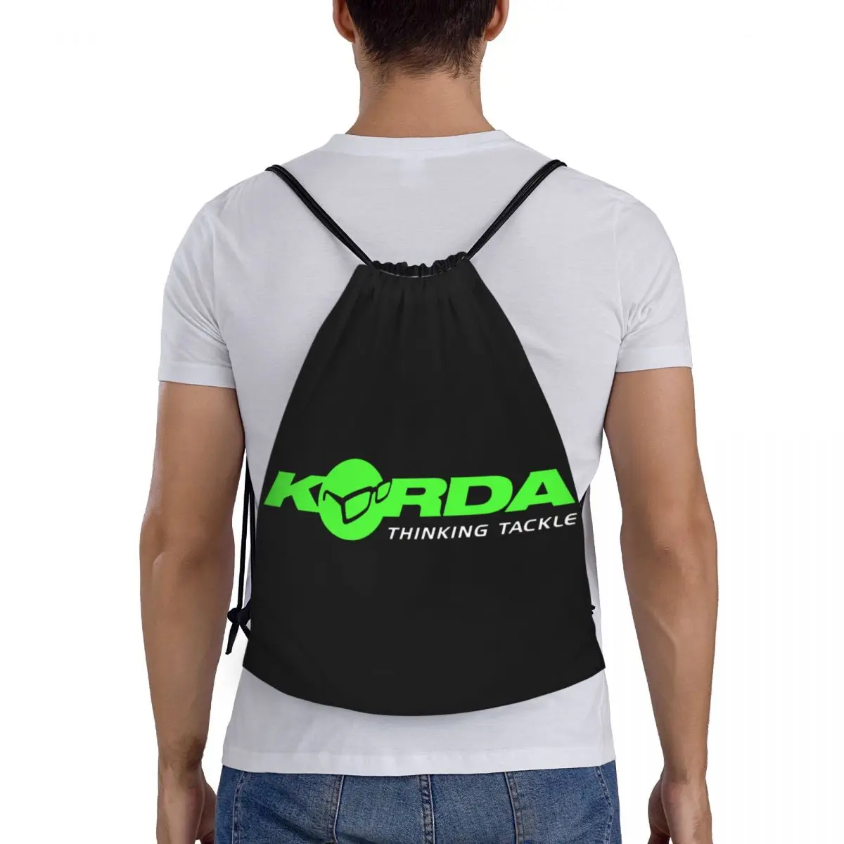 Korda Fishing Logo Trekkoord Rugzak Tassen Vrouwen Mannen Lichtgewicht Viskarper Visser Cadeau Gym Sport Sackpack Zakken Winkelen