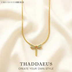 Necklace Small Dragonfly Spring New Link Chain Playful Fine Jewelry Europe 925 Stering Silver Bijoux Bohemia Gift For Women