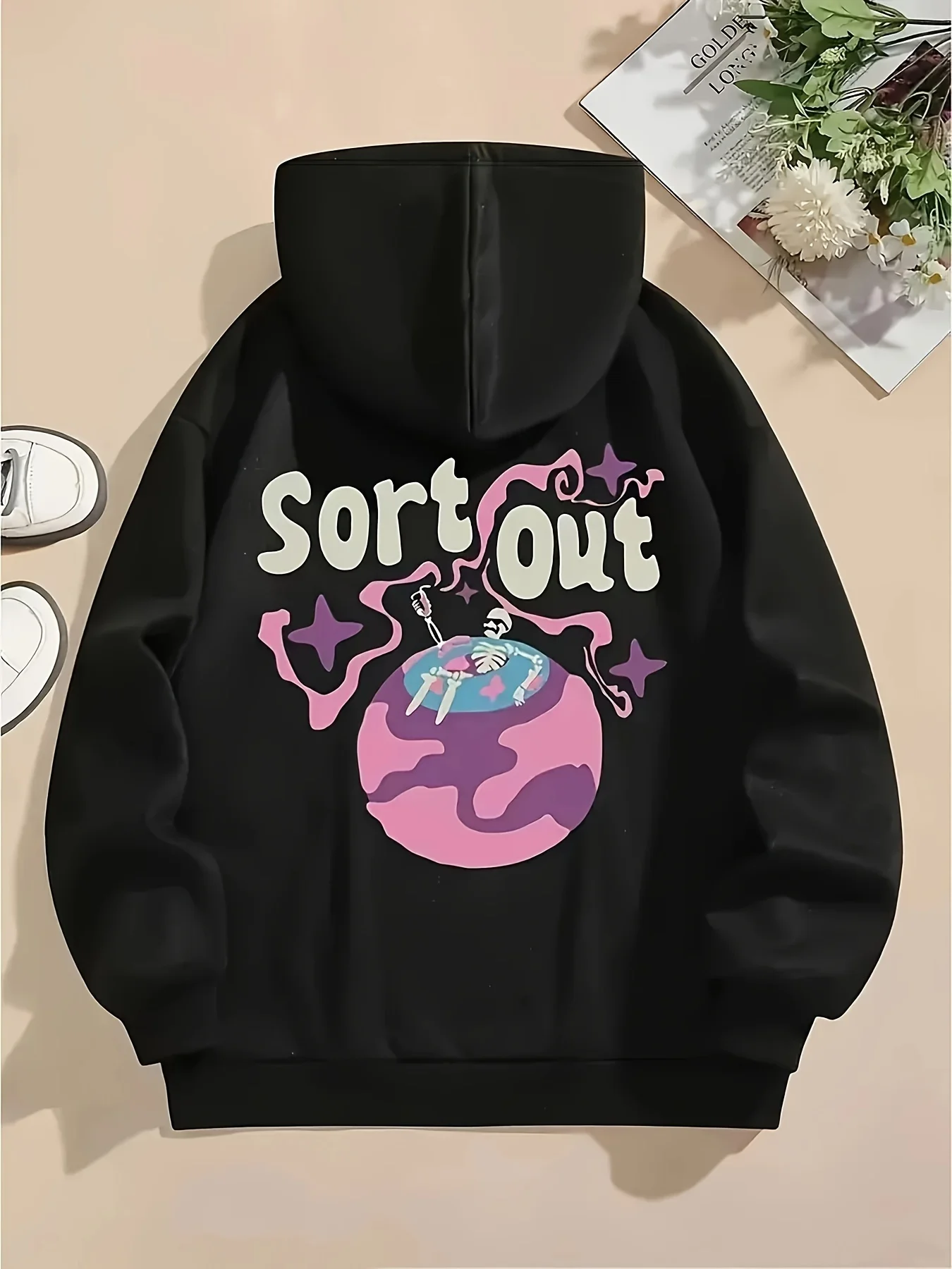 

Cartoon Graphic Printing Autumn and Winter Pure Cotton Men's and Women's Hoodies Casual Outdoor Street Sports Loose Training