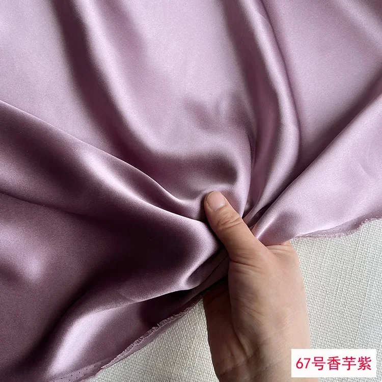 Many Color 100% Pure Silk Satin Fabric - Heavyweight Crepe Back Satin for Silk Dresses and Gowns Solid Color 30mm