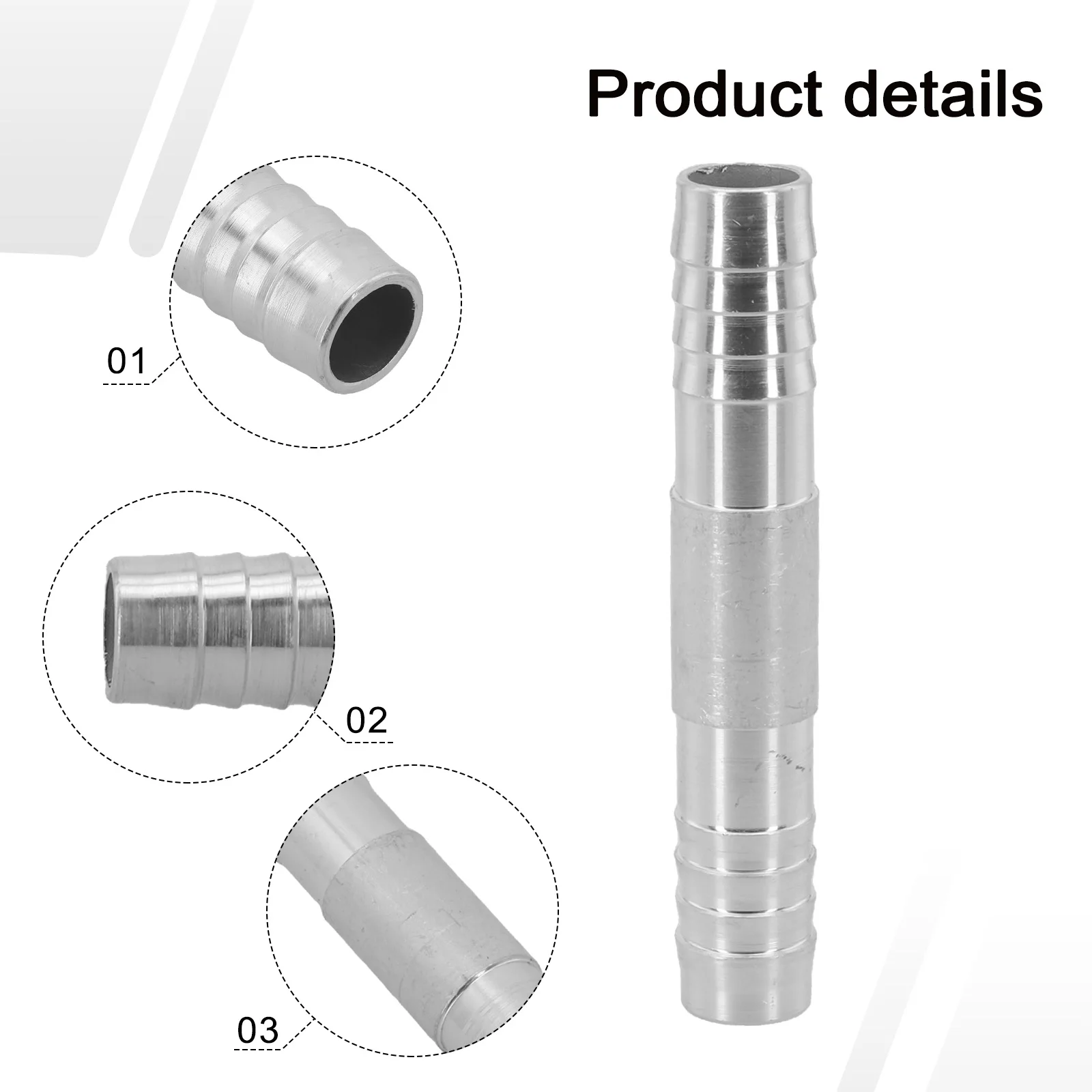 

For Air Conditioning Repair A/C Hose Barb Aluminium Hose Barb Good A/C Hose Barb Practical To Use White Color 16mm Size