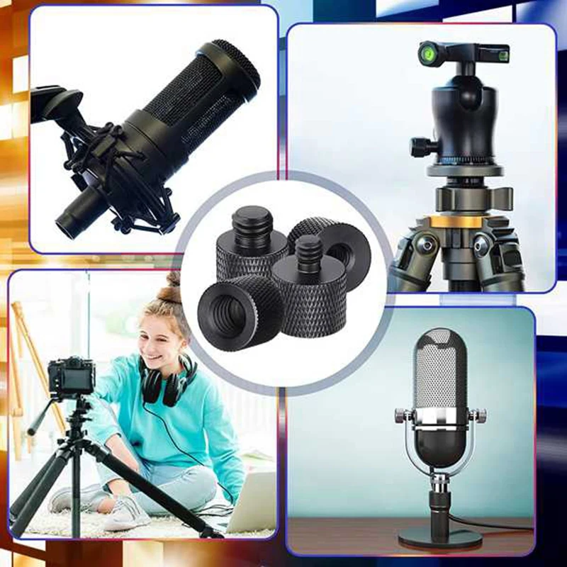 16Pcs Microphone 1/4 Male To 3/8 Female And 3/8 Male To 1/4 Female Camera Screw Adapter For Camera Tripod Stand