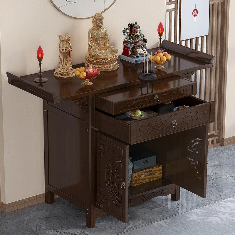 Household offering table Buddhist platform incense case Guanyin Buddhist table, new Chinese shrine, entrance cabinet