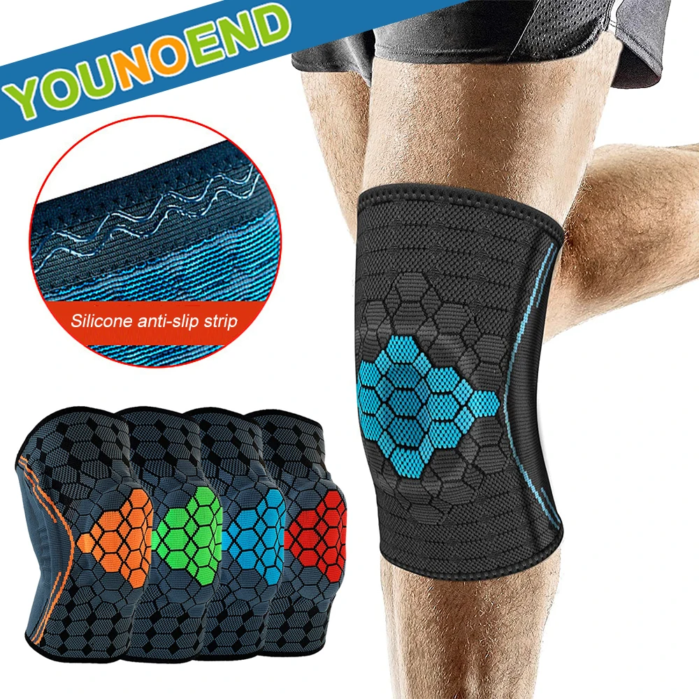 Sports Knee Brace Leg Compression Sleeves with Patella Gel Pad & Side Spring Stabilizers for Joint Pain Relief, Injury Recovery