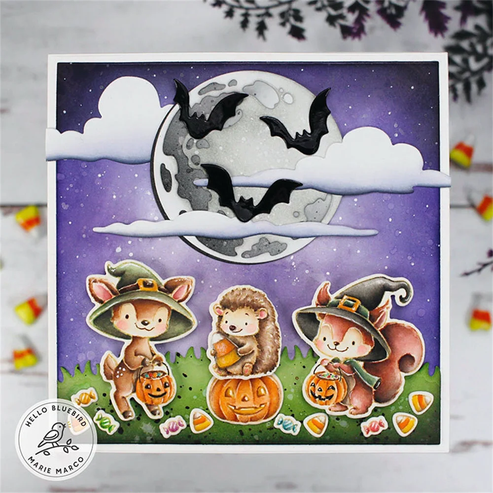 Halloween New 2024 Spooks and Candy Mice Stamps and Metal Cutting Die for DIY Craft Making Greeting Card Scrapbooking Decoration