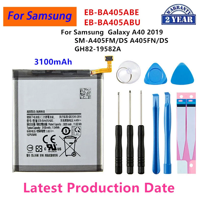 

Brand New EB-BA405ABE EB-BA405ABU 3100mAh Battery For Samsung Galaxy A40 2019 SM-A405FM/DS A405FN/DS GH82-19582A