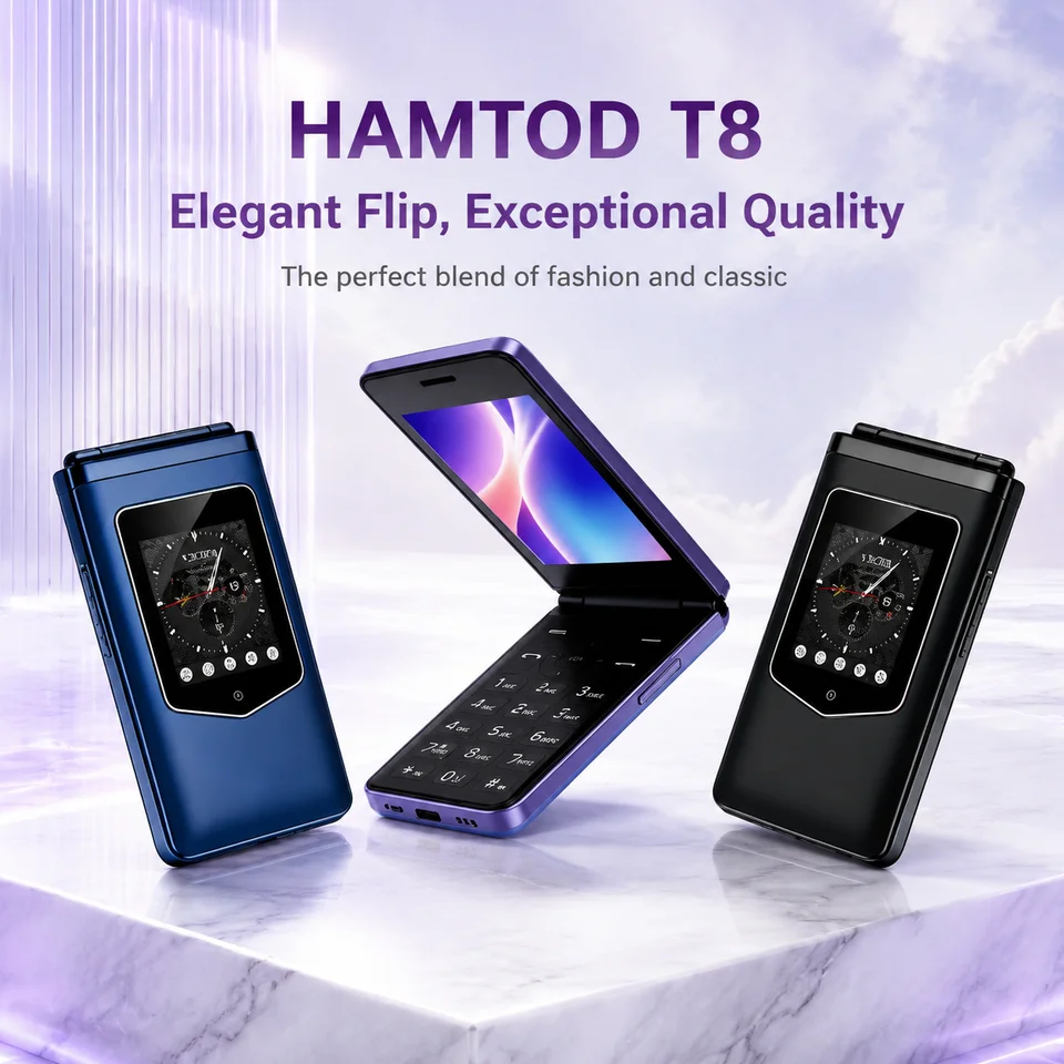 スマートフォン本体 Atabong Constylove HAMTOD T8 4G Volte Flip Mobile Phone Dual SIM 2.8
