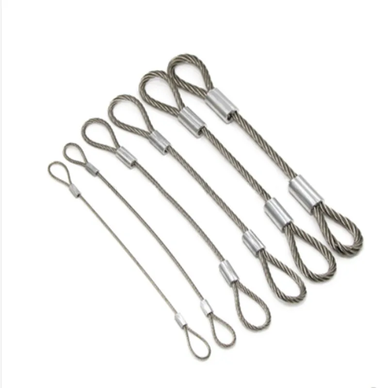 Imagen 3: Cuerda de acero inoxidable 304 con extremos compactados con fundas de aluminio, cuerda para colgar luces de escenario, cuerda de seguridad para lámparas colgantes