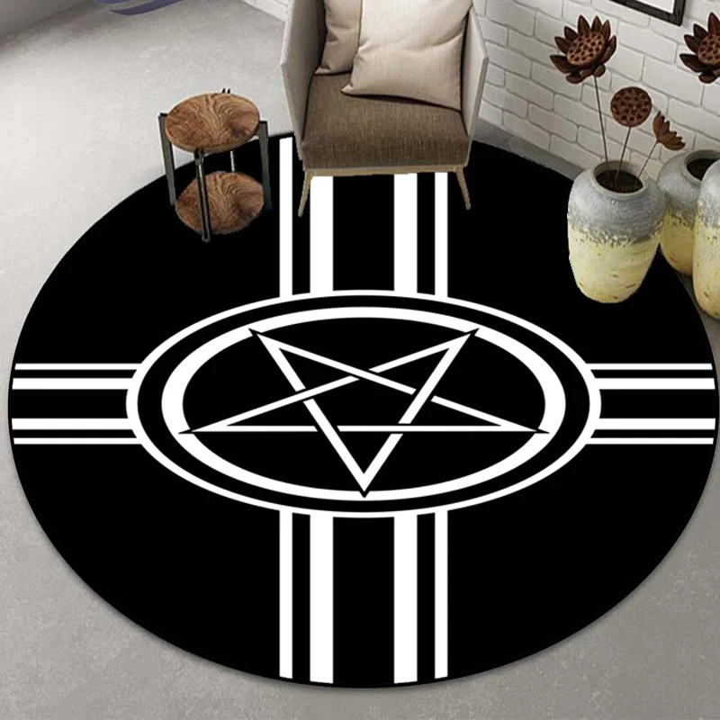 الخماسي ستار صفيف السجاد المستديرة الثلاثي القمر آلهة الخماسي الشيطان السجاد الشيطان فخ خارق ماجيك موضوع السجاد