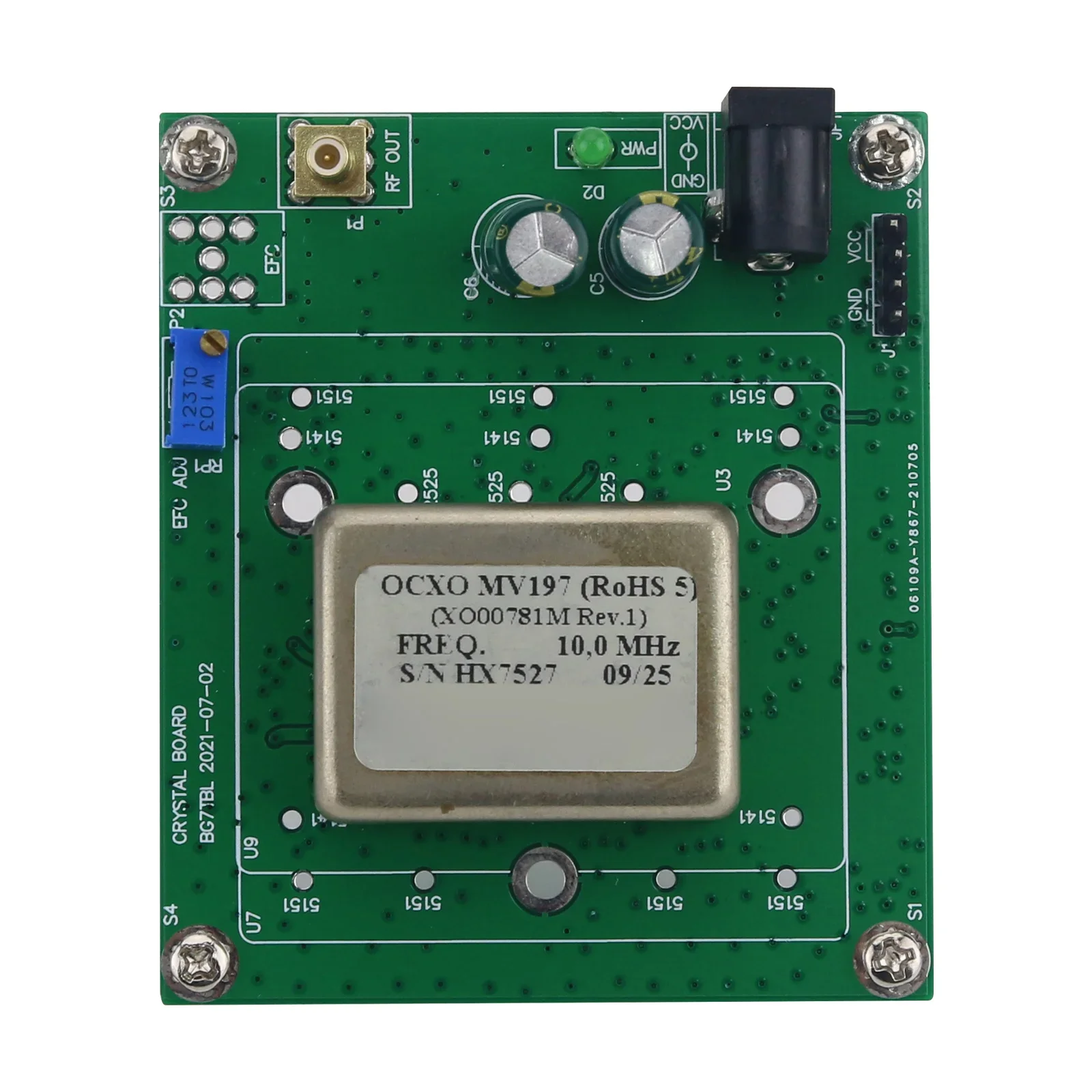 

2026 10MHz OCXO MV197 Crystal Oscillator Board 12V Power Supply with SMB Interface High Quality OCXO Module