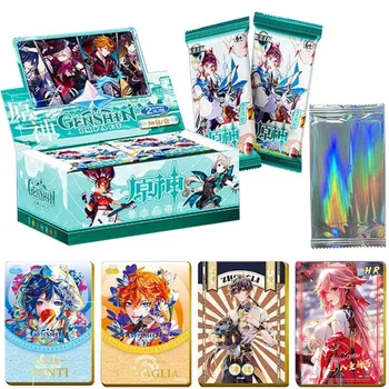 New Genuine Genshin Impact Cards Yae Miko Hutao Genshin Impact Aether Jean HR SP Colorful Retro Collection Cards Kids Toys