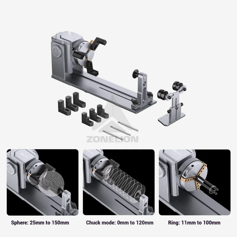 Atomstack multifuncional 4 em 1 tambor acessórios para máquina de gravação a laser para escultura de objetos circulares
