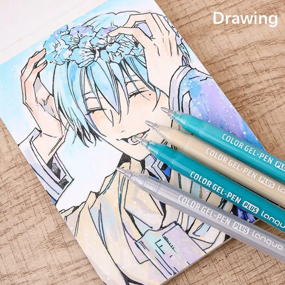 6 قطعة مجموعة أقلام جل الخط متعدد الألوان قلم محايد اللون الكتابة رسم اللوحة ماركر القرطاسية الجمالية اللوازم المدرسية الفنية #4