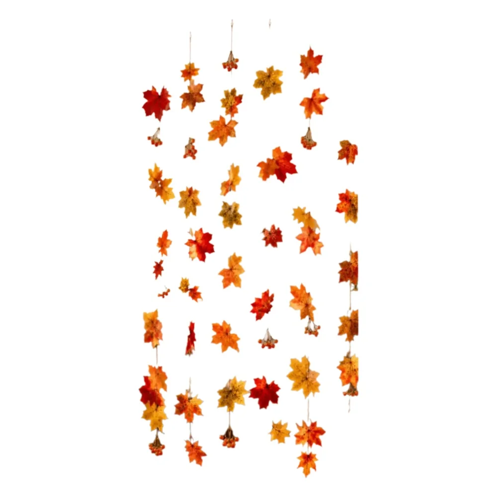 Künstliche Ahornblatt-Beeren-Hängegirlande, Herbst-Dekoration für Thanksgiving, Tür, Fenster, Hintergrund, Banner, Wanddekoration