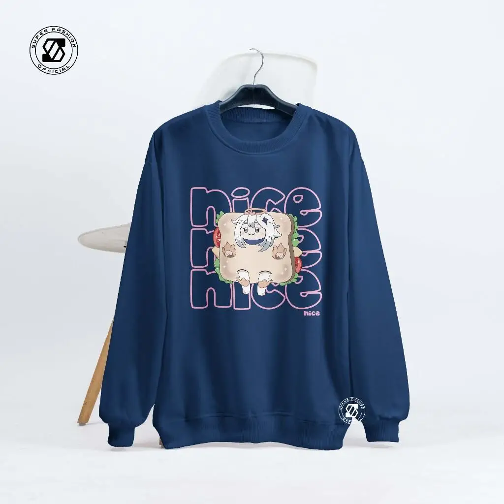 Sweatshirt PAIMON SANDWITCH Trui Wanita Japanse stijl Sweatshirt Anime Atasan Switer Kekinian