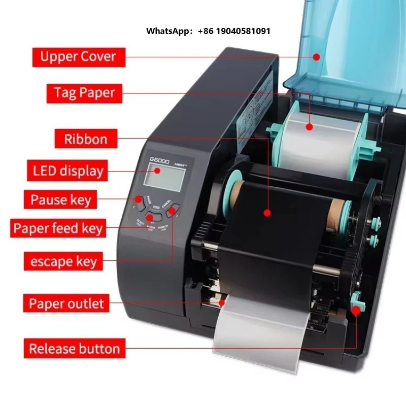 Industrial Label Thermal Barcode Printer 600dbi High-Definition Industrial Qr Code Printer Thermal Transfer Printer