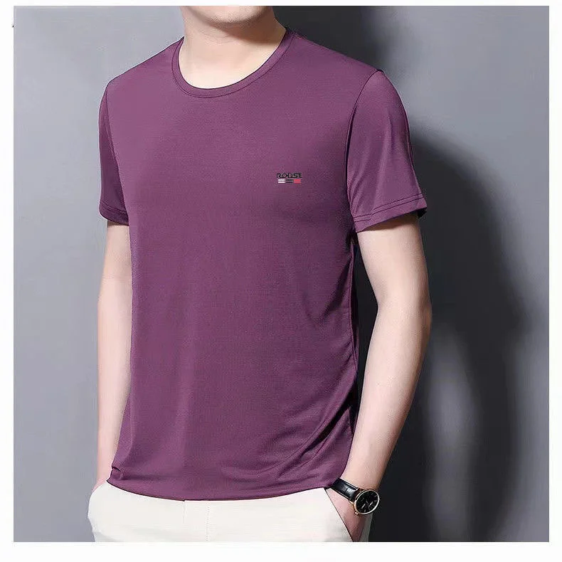 T Shirt Men Solid Color T-shirt Simple style Male Casual Tshirt short sleeve O neck Quick Dry Slim T-shirt Men Sporting Clothing