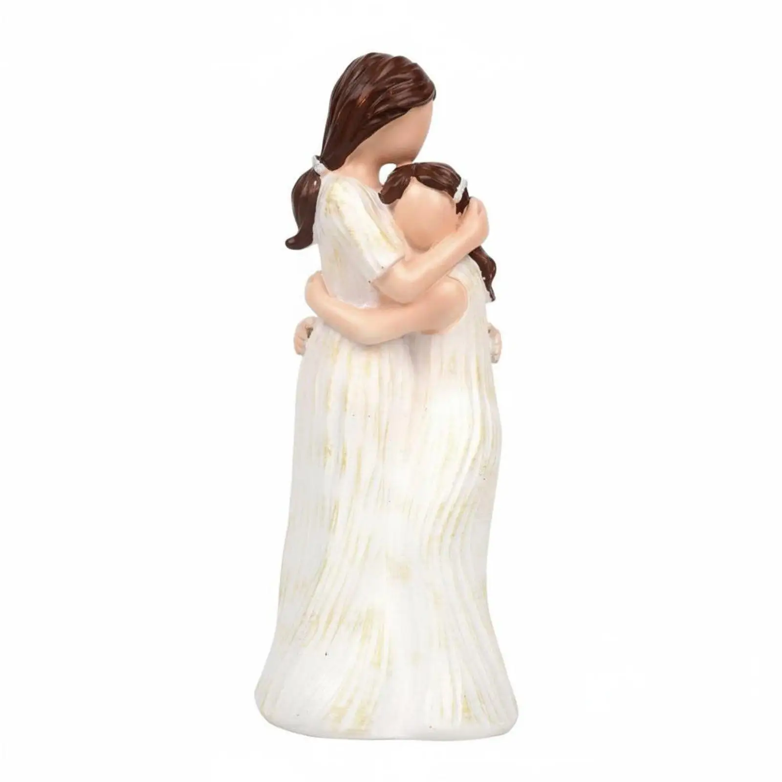 Mother Daughter Figurine Hand-Painted Heart Gesture Statue Sentimental Gift