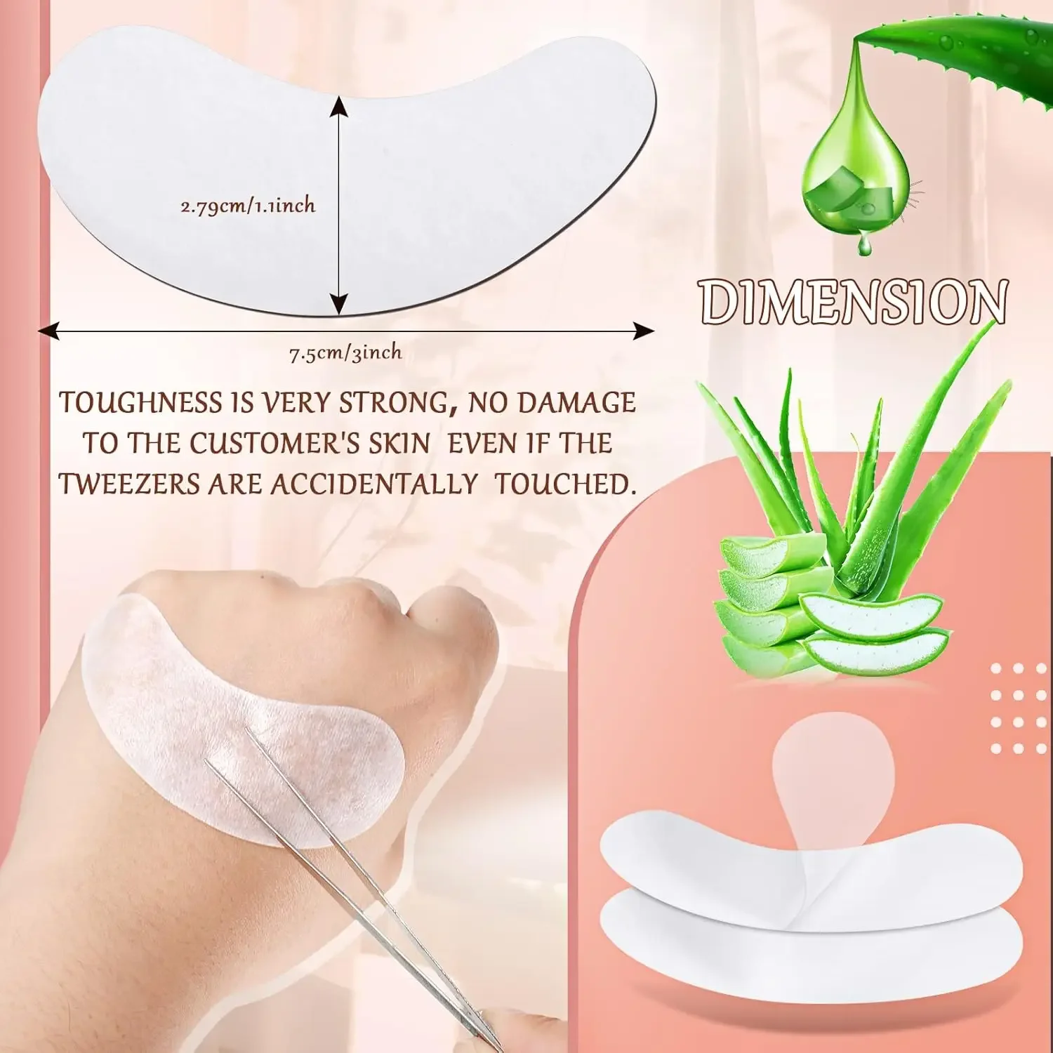 New U-shaped eyelash extension pads, breathable under-eye patches for lash isolation during extensions