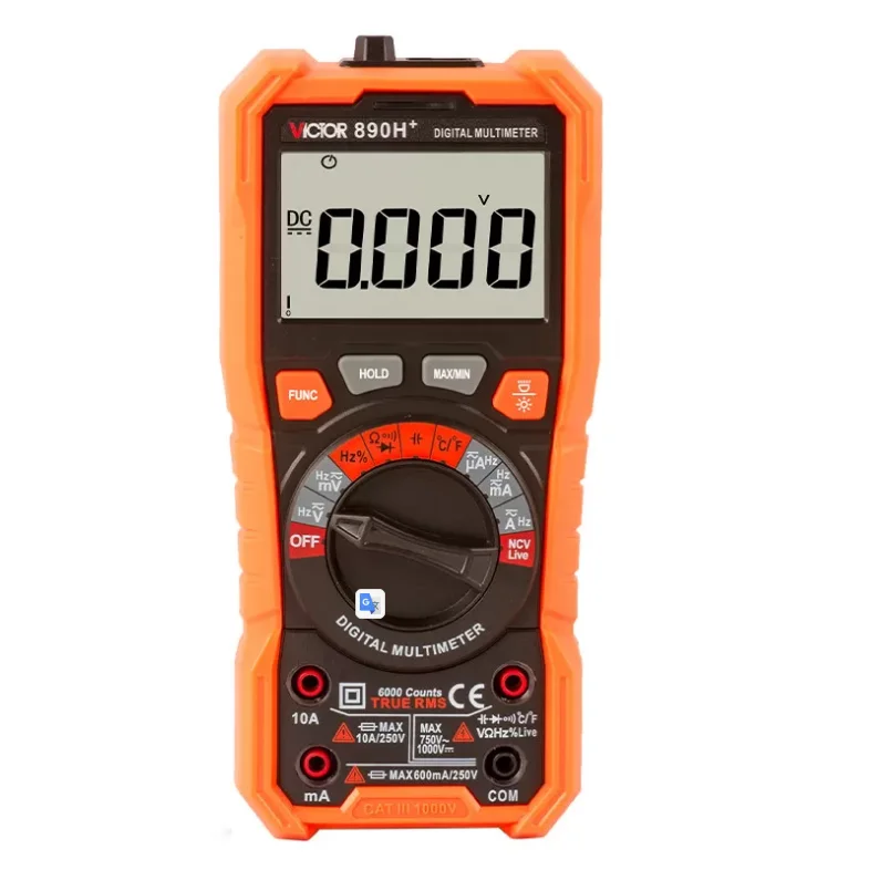 

VICTOR 890H+ 6000 Counting Auto-Range Tester True RMS Smart Burn-proof NCV Meter