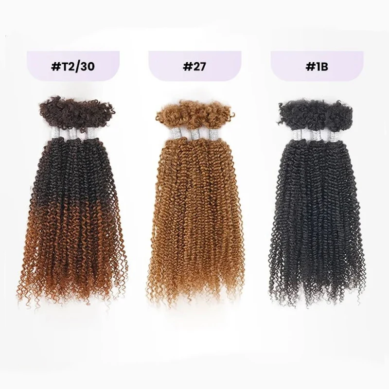 Cheveux brésiliens afro crépus et bouclés pour tressage au crochet torsadé, 100% cheveux humains Remy, brun ombré, élégant, en vrac, V