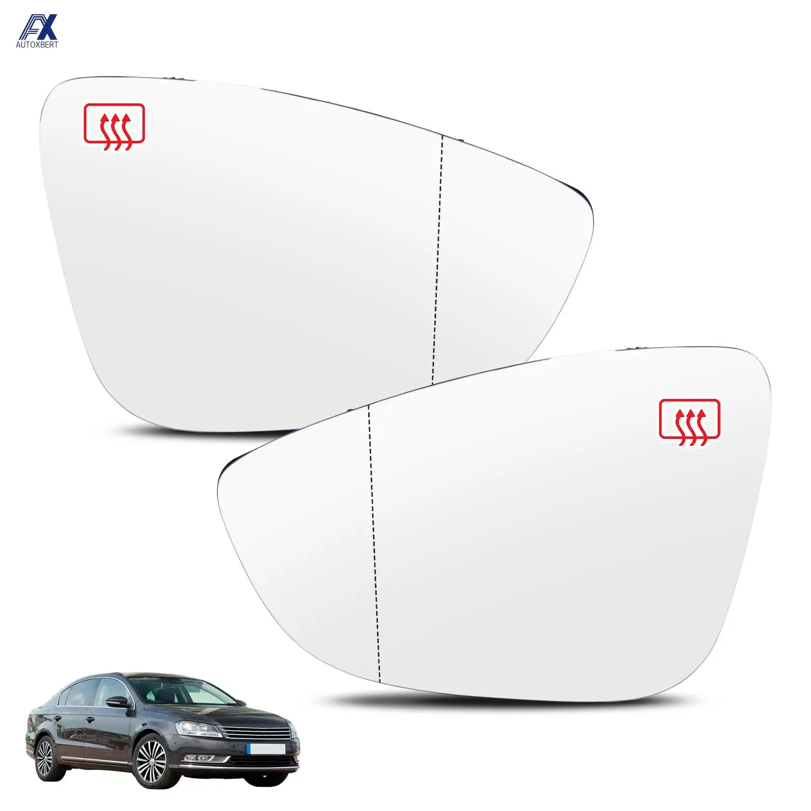 Heated Side Mirror Glass Door Wing Rear View Rearview Mirror Glass For VW Jetta 6 MK6 2011-2017 CC Passat B7 Scirocco Eos Beetle