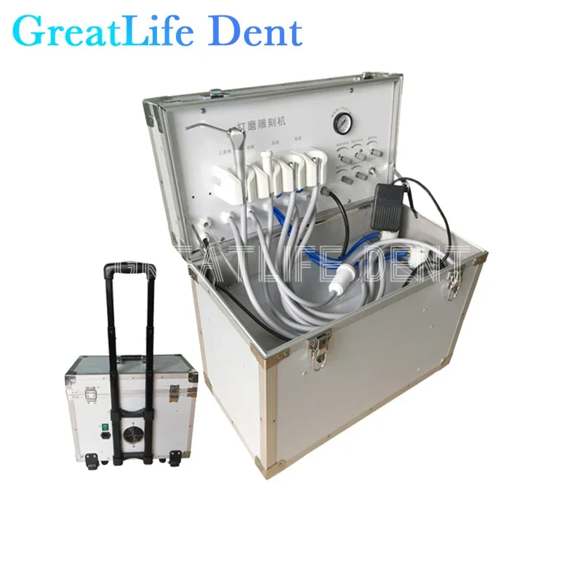 GreatLife Dent All in One Mobile Dental Portable Turbine Unit Portable Dental Unit Portable Dental Unit