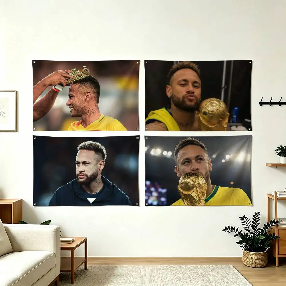 N-Neymar Jr Football Superstar Flag Suitable For Party Club Outdoor Interior Wall Decoration Banner Fans Gift
