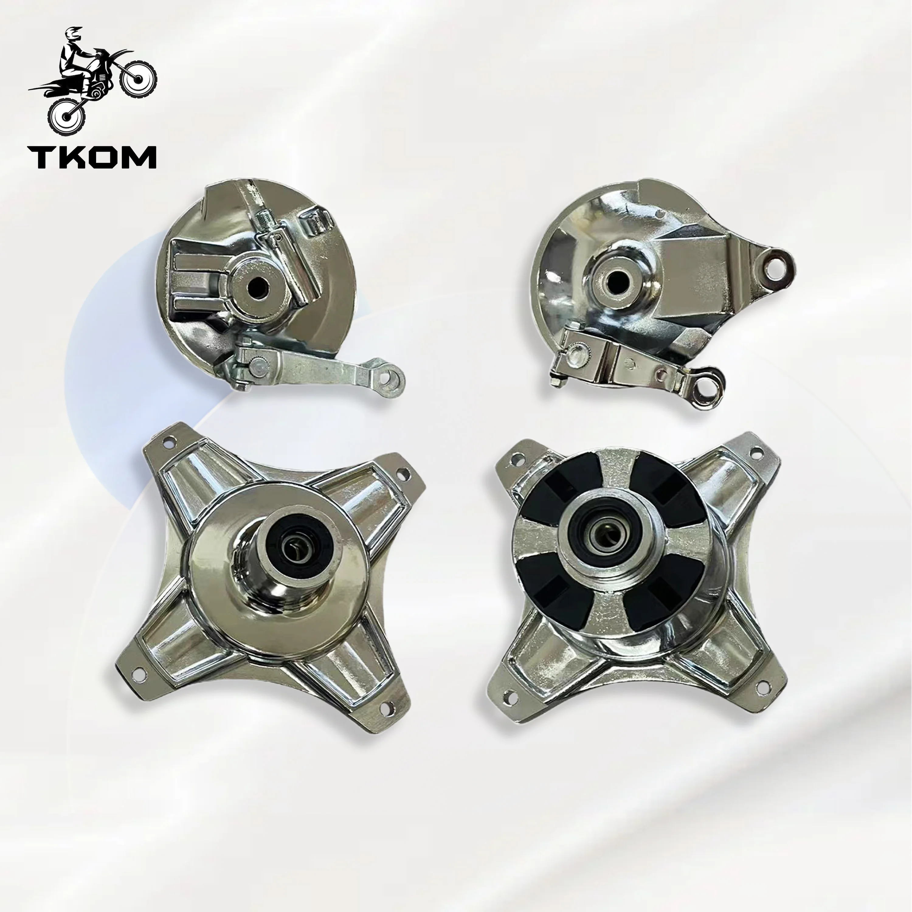 طقم محور فرامل الطبل CT70 مع غطاء طبل محاور خلفية أمامية للمحرك من الكروم لعجلة الدراجة النارية DAX CT70 ST70