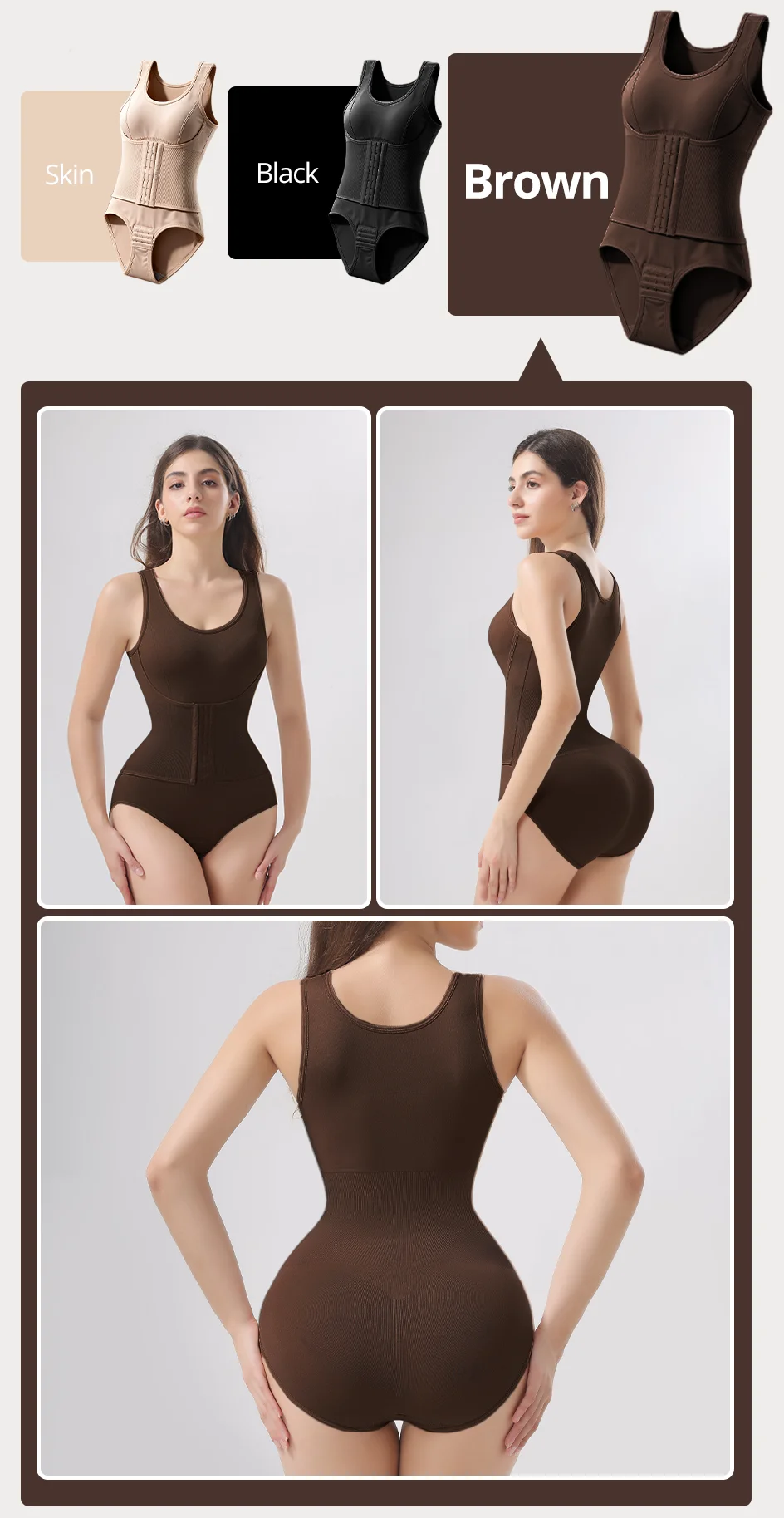 Faja Moldeadora de Cintura para Mujer con Control Abdominal Firme, Corsé Reductor con Cinturón de Ganchos para Moldear el Cuerpo