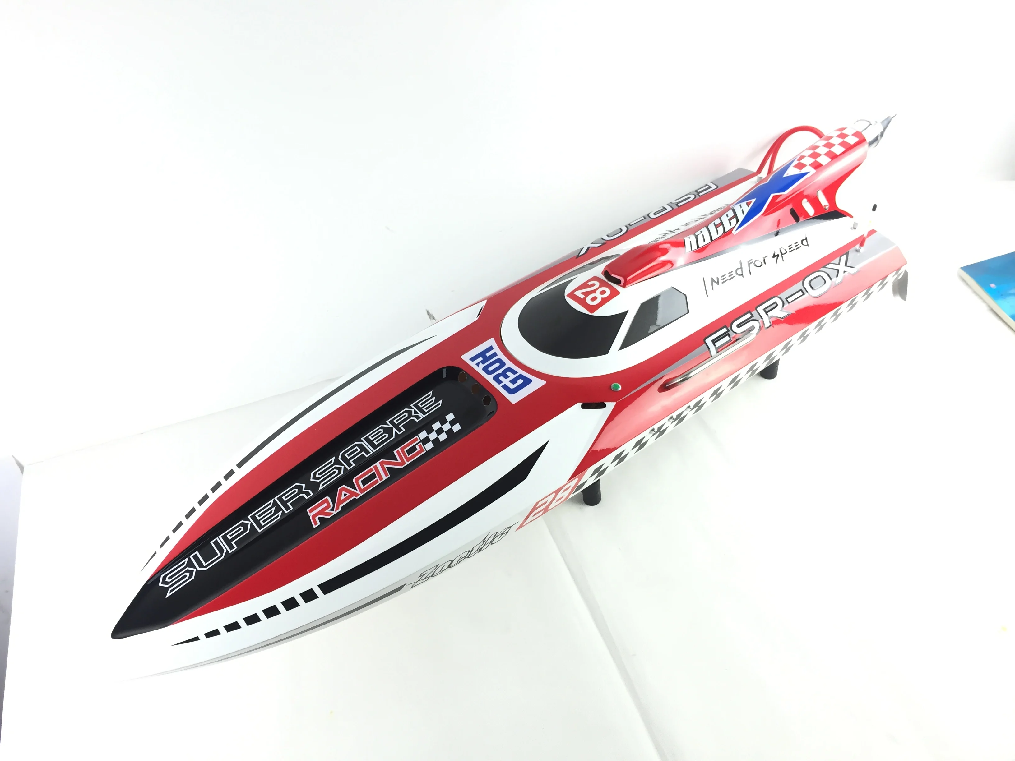 DTRC G30H 30CC Red Fiber Glass Deep-V Monohull Gasoline ARTR RC Boat No Radio System Speedboat Boy Water Toys Gift TH02681-SMT7