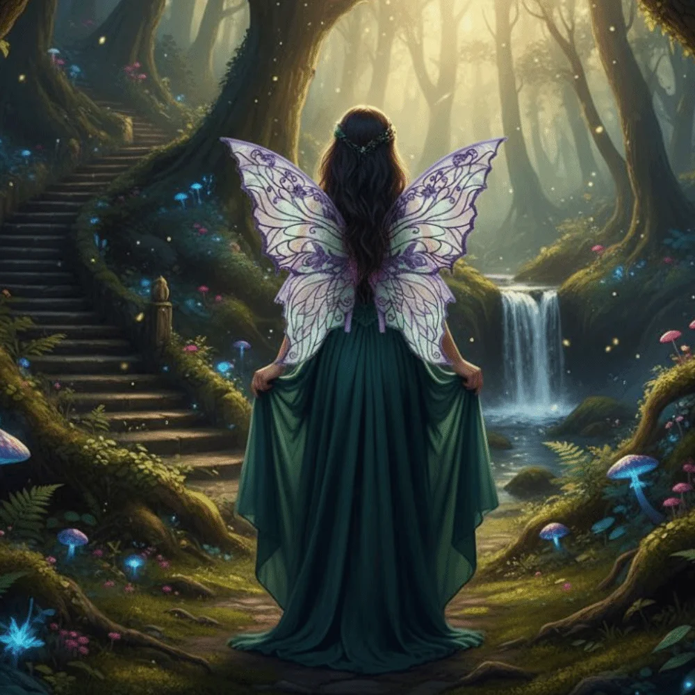 أجنحة الفراشة الملونة الجنية تألق الأورجانزا التدرج شير تأثيري أجنحة اليدوية مطاطا الكتف الأشرطة فستان أجنحة