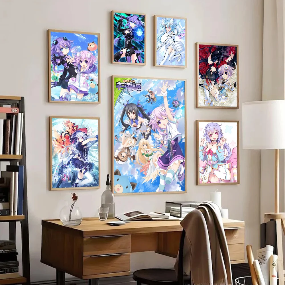 Official Neptunia Classic Vintage Posters Whitepaper Prints Posters Artwork Kawaii Room Decor