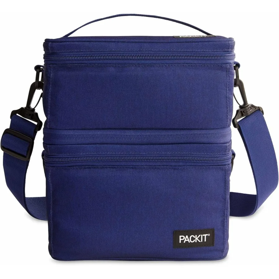 

Ланч-бокс MOD 3-в-1, настоящий синий, тройная функциональная система, изолированный и морозируемый с технологией ECOFREEZE, съемный через плечо