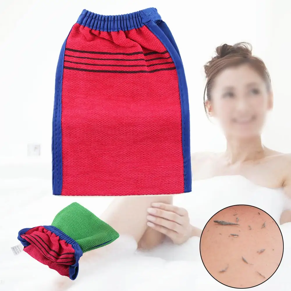 Two-sided Rub Face Bathroom Products Shower Spa Exfoliator Dead Skin Removal Scrub Mitt Bath Glove