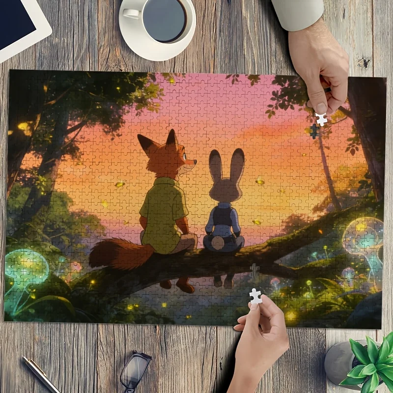 

1000pcs Disney Zootopia Judy Hopps and Nick Wild Poster Puzzle | High Difficulty, Home Decor, Ideal for Gifting, Brain-Challen