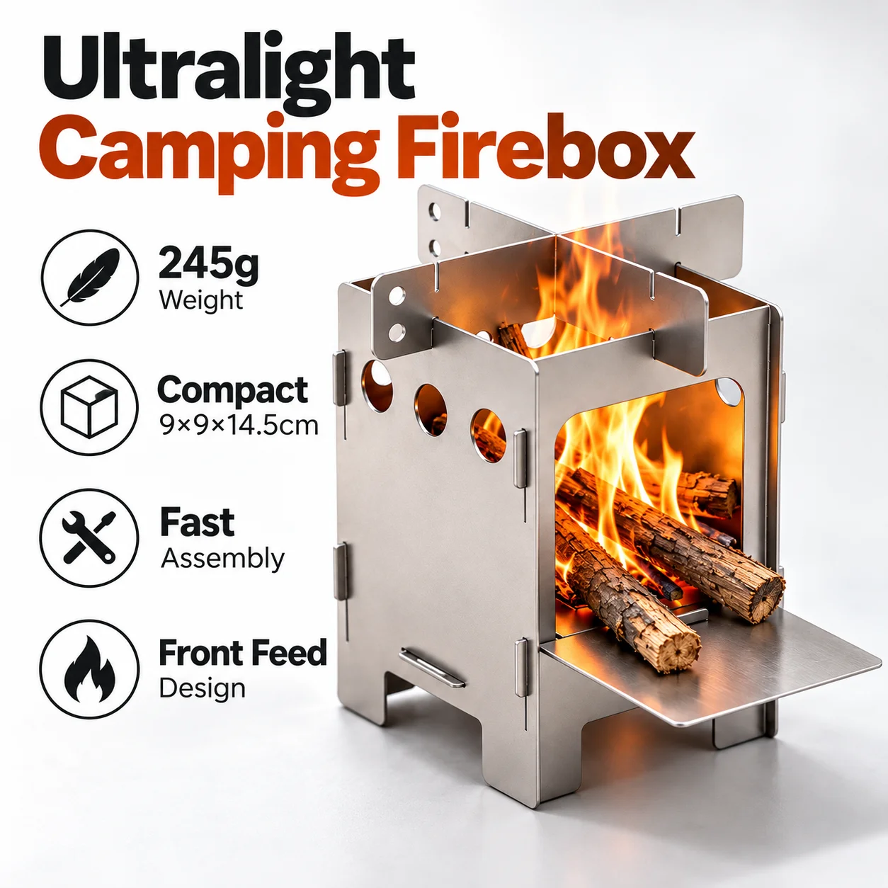 Pure Titanium Folding Wood Sto - огляд і ціна Ultralight Titanium Wood Stove Backpack