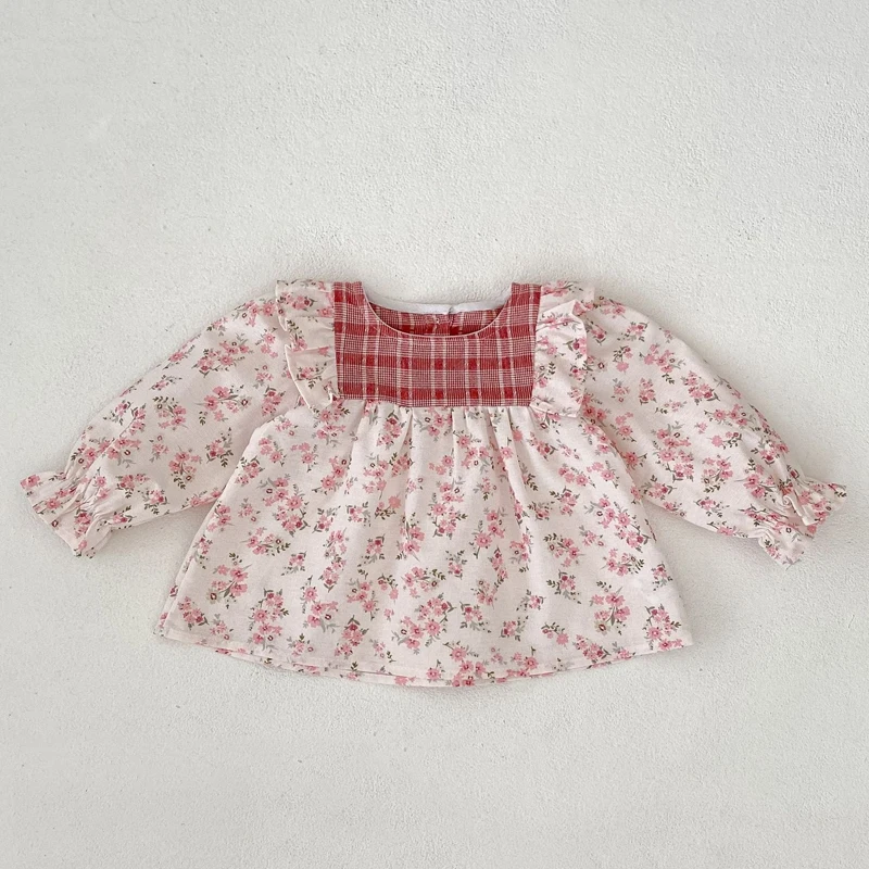 Autumn New 0-3 Year Old Baby Clothing Cute Baby Girl Sweet and Exquisite College Style Floral Long Sleeve Set