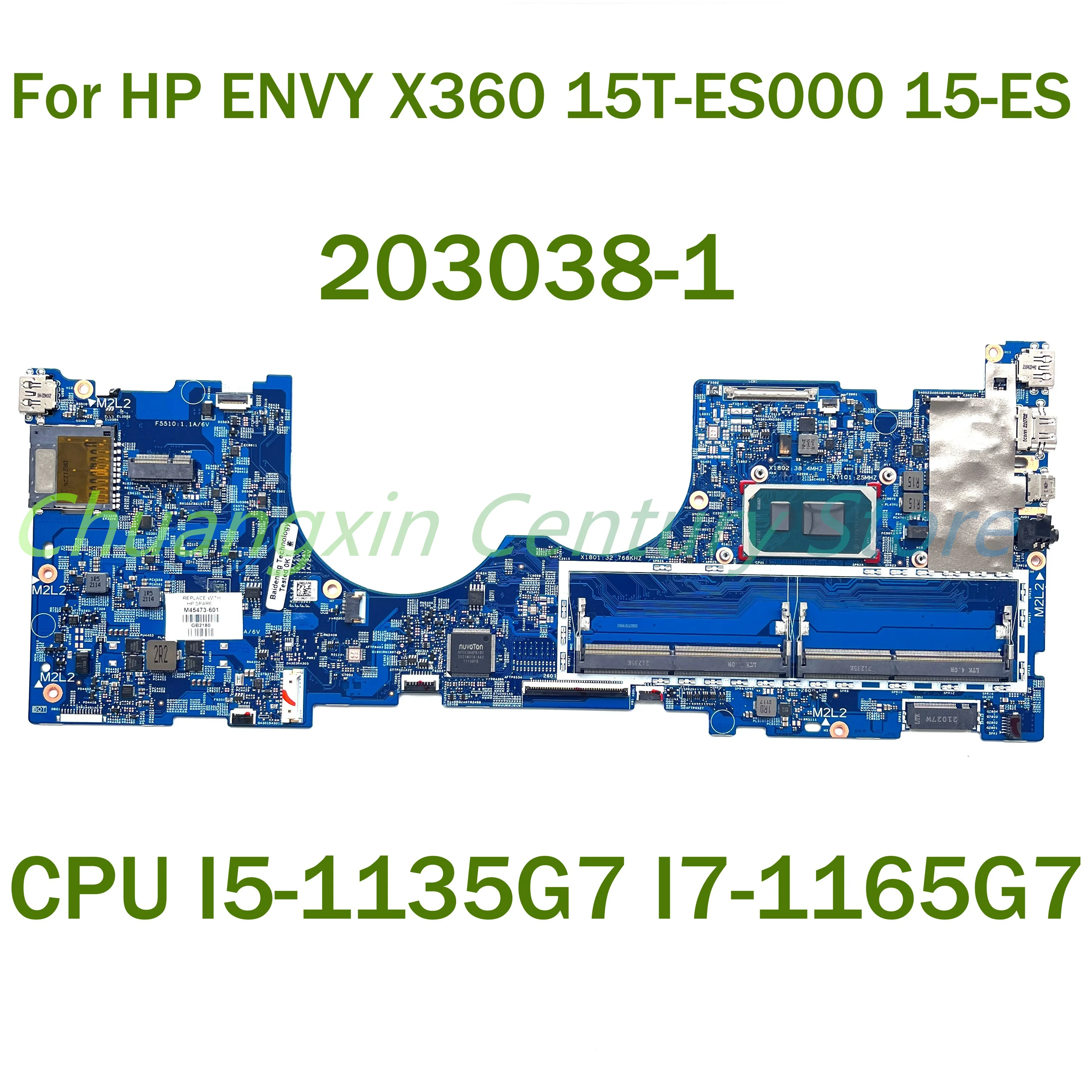 For HP ENVY X360 15T-ES000 15-ES Laptop motherboard 203038-1 with CPU I5-1135G7 I7-1165G7 100% Tested Fully Work