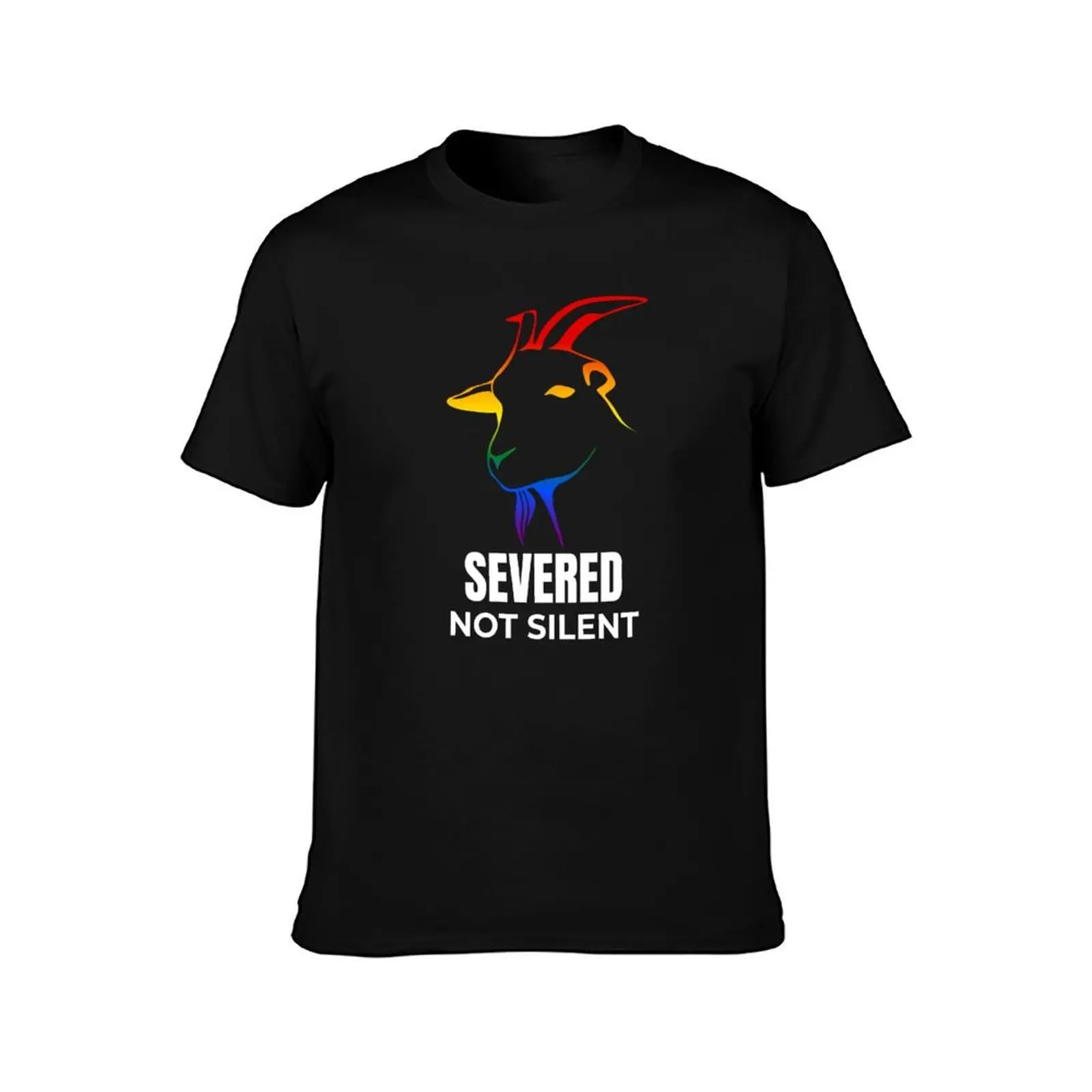 Severance, Severed Not Silent, Classic pride flag graphic, goat graphic, severance tv, severance goat graphic, goat, sev T-Shirt