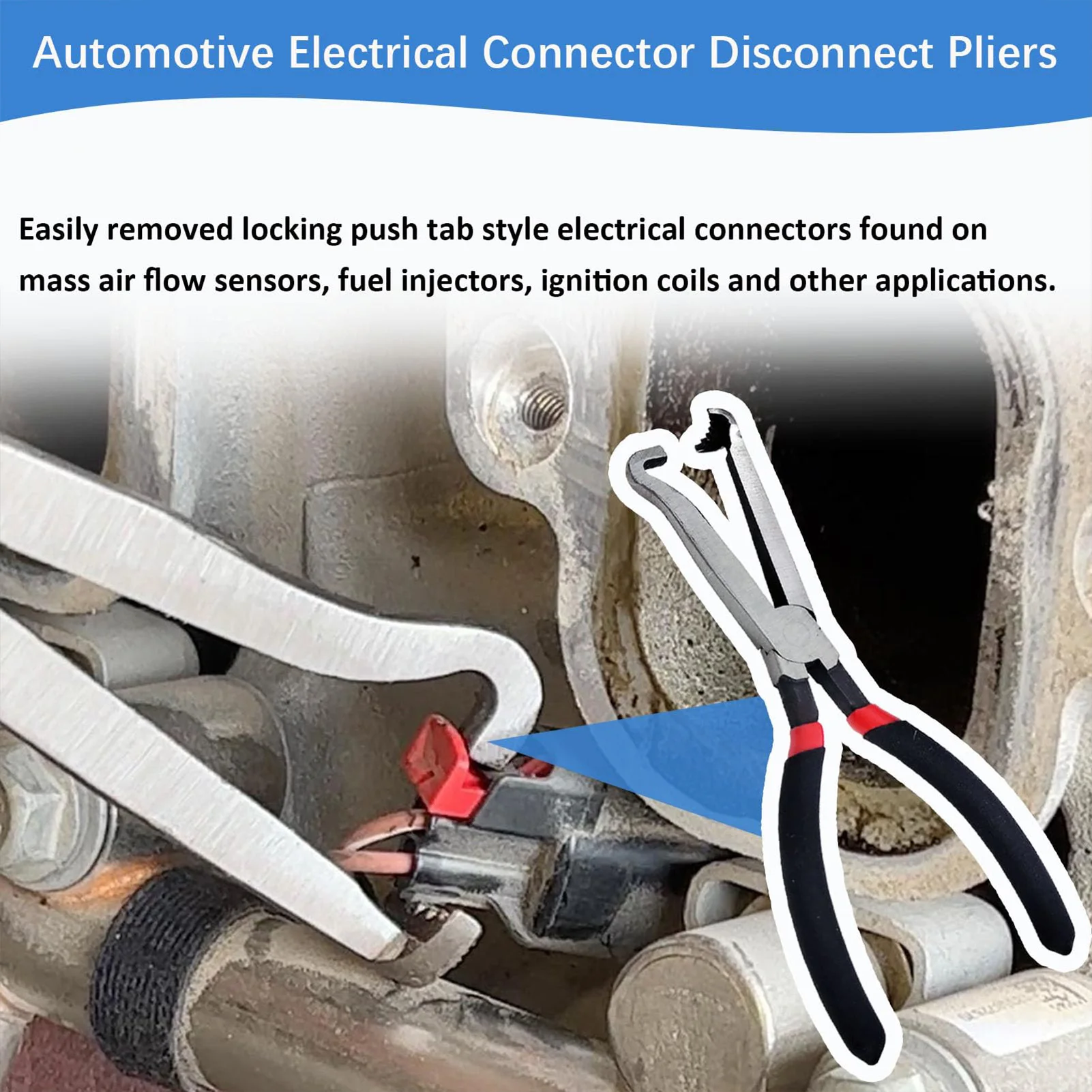 Electrical Plug Connector Disconnect Plier Convenient to Use with Unique Curved Rake Jaw Design Suitable for Push Tab Style Plug