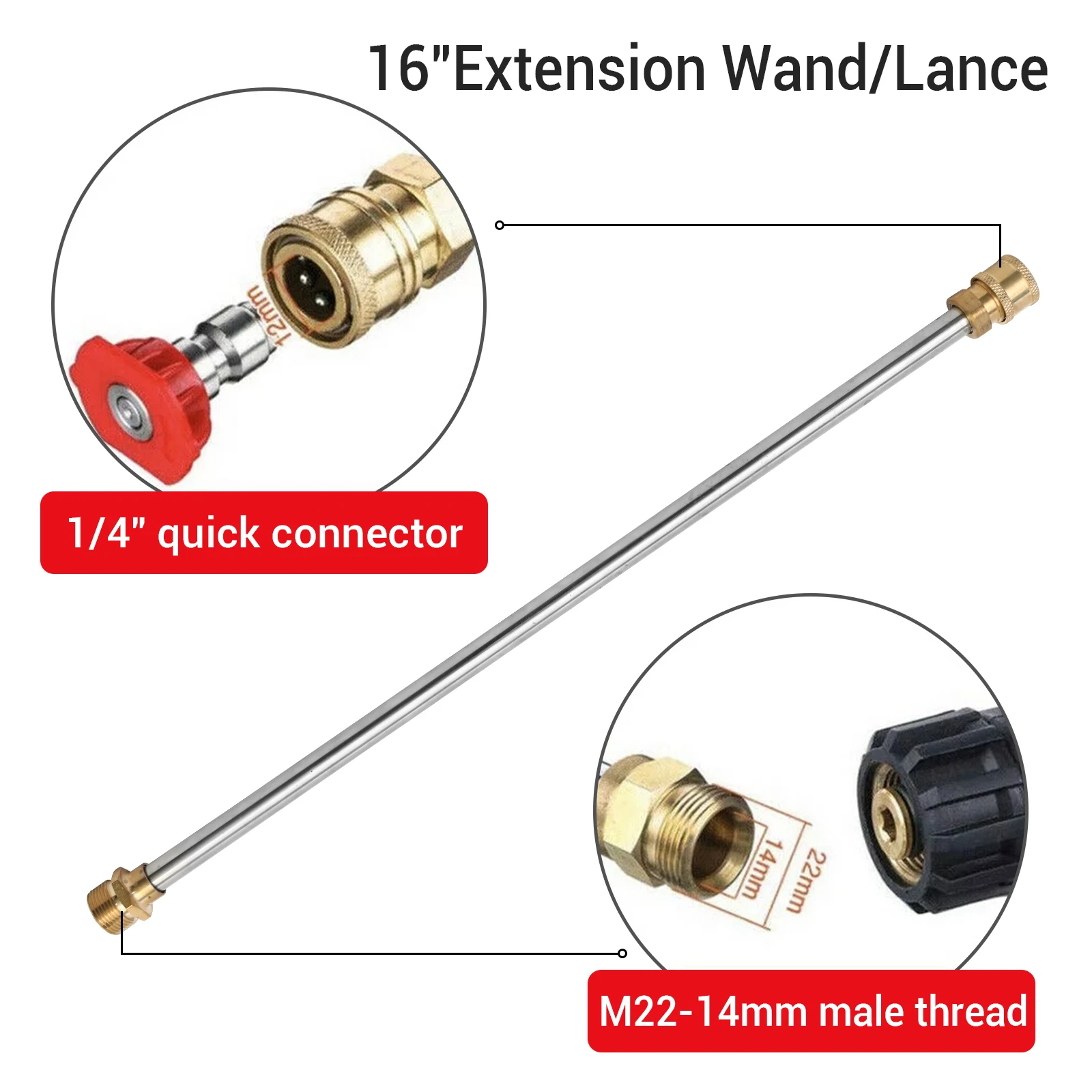 High Pressure Washer Gun Power Washer 4000PSI Spray Wand Lance with 5 color Quick Connect Nozzles Cleaning Machine - view 6