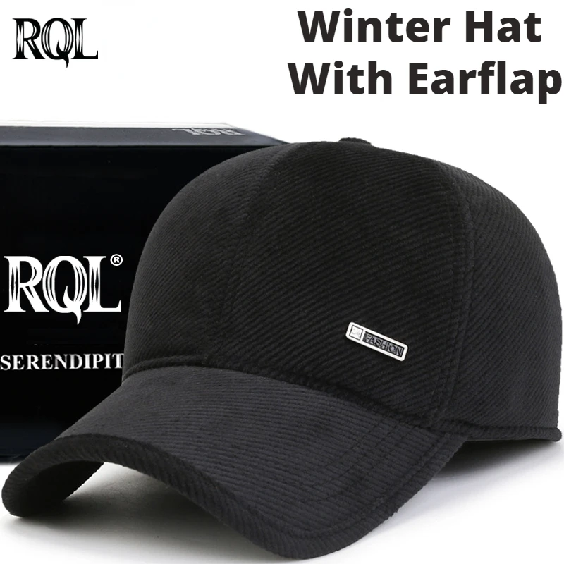 

Winter Hat with Ears Flap for Men Baseball Cap Corduroy Sports Hat Dad Hat Sports Trucker Hat Keep Warm Windproof 2023 Snapback