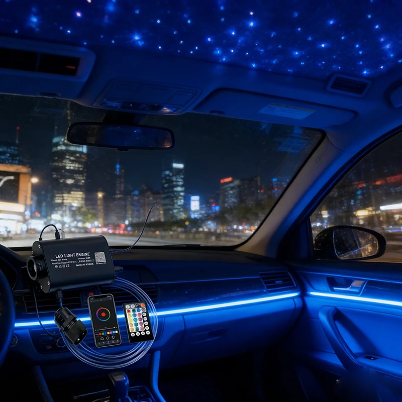 

Optical fiber Light Fiber Optic Star ceiling kit Bluetooth APP Control Starry Car LED Kid Room RGB COLOR APPW 12V RF control