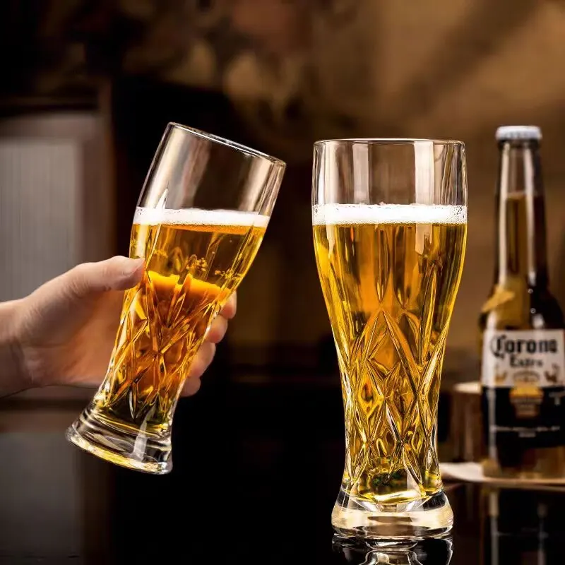 330 ml/500 ml Kreative Geschnitzte Bierkrüge High-end-Home Glas Tassen Verdickte Große-kapazität Handwerk Tassen Entwurf bier Tassen Wein Glas